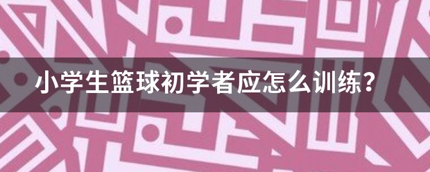 小学生篮球训练课视频讲解教学